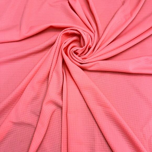 Vintage Fabric Pink 2.75 yards 60” width Solid Textured Square Check - Picture 1 of 6
